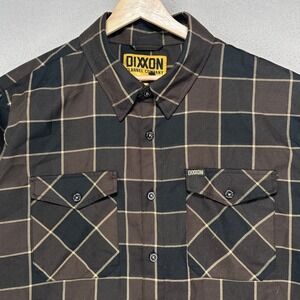 DIXXON Flannel The Drifter Shirt Mens XXL Brown Plaid Long Sleeve Workwear Biker